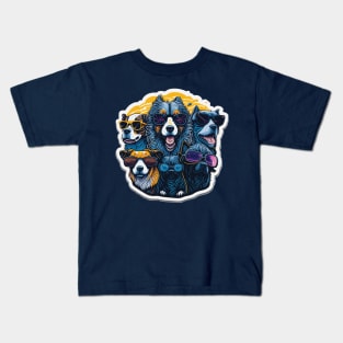 Canine Cool: Sunglass Dog Squared Kids T-Shirt